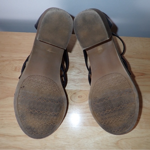 Maurices Womens Zipper Block Heel Ankle Strap Open Toe Sandals Black - Picture 9 of 11